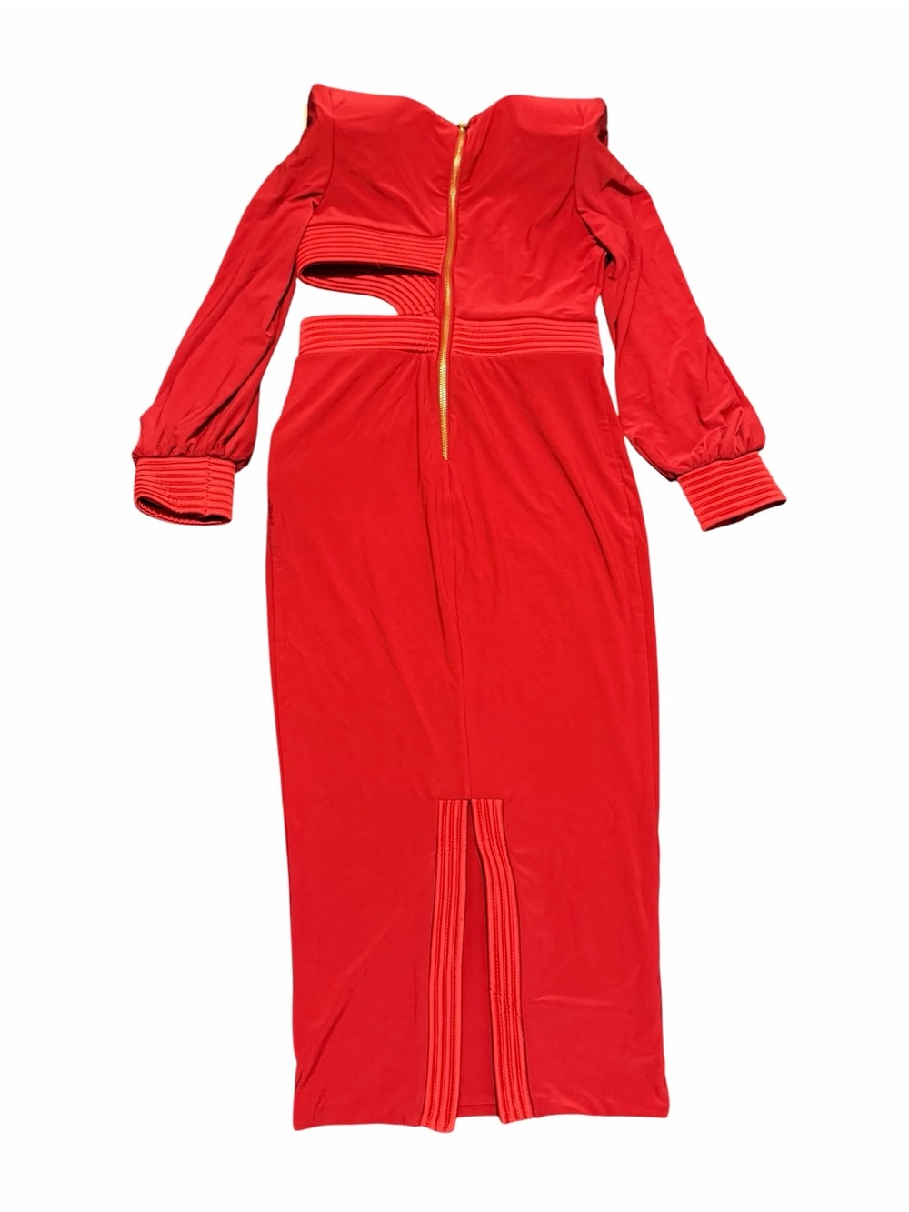 Zhivago Fuchsia Midi Dress with Cutout Waist and Bishop Sleeves, pre-owned. Sz 8 - Picture 16 of 16